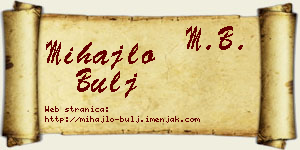 Mihajlo Bulj vizit kartica